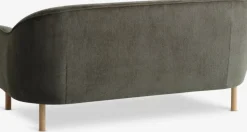 2,5-zitsbank BREDAL olijfgroene stof/eiken kleur