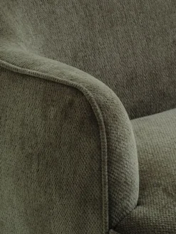 2,5-zitsbank BREDAL olijfgroene stof/eiken kleur