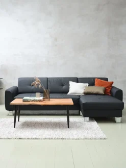 3-zitsbank DAMHALE chaise longue zwart