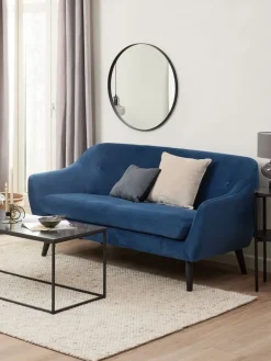 2,5-zitsbank EGEDAL fluweel donkerblauw