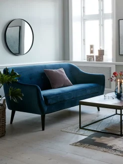 2,5-zitsbank EGEDAL fluweel donkerblauw