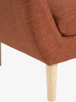 2.5-zitsbank EGEDAL terracotta stof/eiken kleur