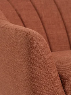 2.5-zitsbank EGEDAL terracotta stof/eiken kleur