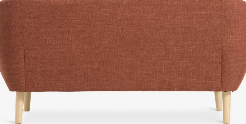 2.5-zitsbank EGEDAL terracotta stof/eiken kleur