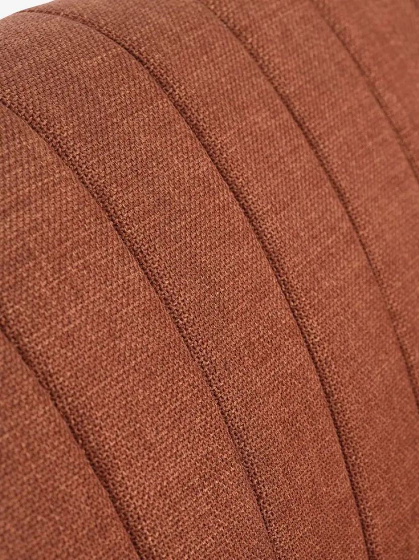 2.5-zitsbank EGEDAL terracotta stof/eiken kleur