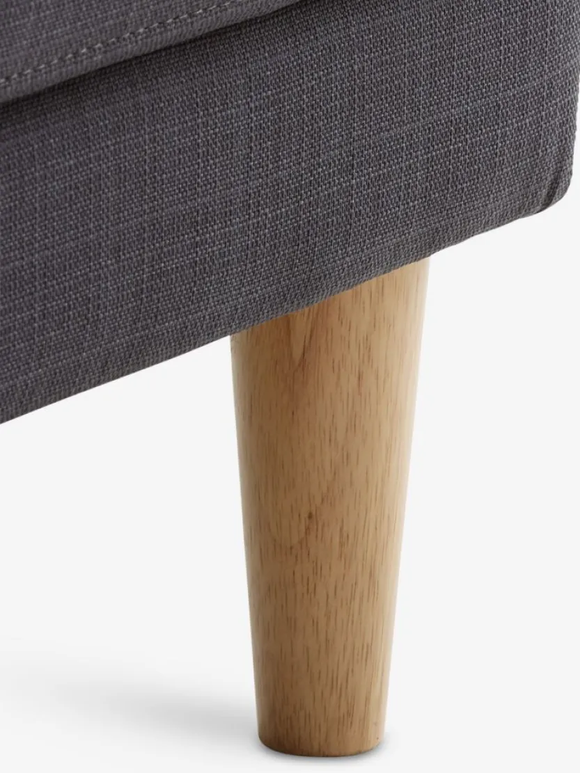 3-zitsbank EGENSE chaise longue donkergrijze stof