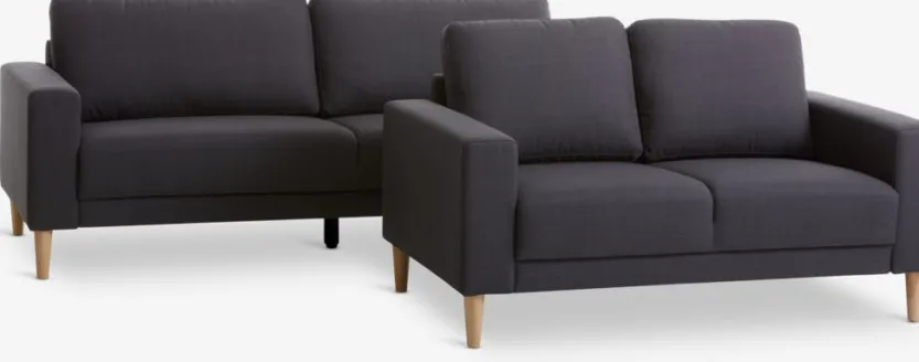 2-zitsbank EGENSE donkergrijze stof