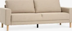 3-zitsbank EGENSE zandkleurige stof/eiken kleur