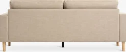 3-zitsbank EGENSE zandkleurige stof/eiken kleur
