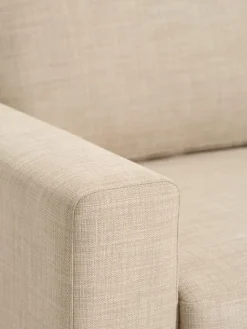 3-zitsbank EGENSE zandkleurige stof/eiken kleur