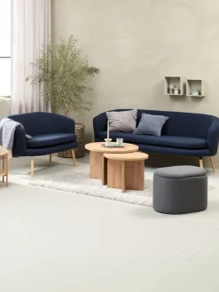 3-zitsbank GISTRUP donkerblauwe stof