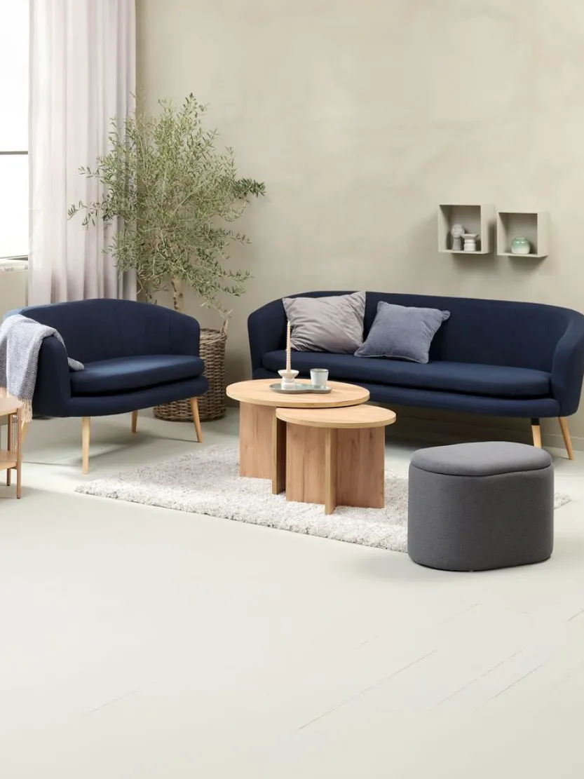 2-zitsbank GISTRUP donkerblauwe stof