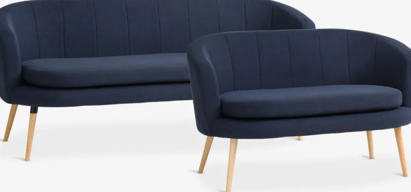 2-zitsbank GISTRUP donkerblauwe stof